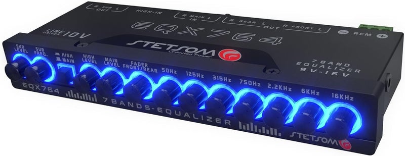 Stetsom EQX764-7 Band Equalizer, Pre-Amp Car Audio Graphic Equalizer with 4 Inputs (RCA & High) 6 Outputs, 10v Line Driver to Avoid Noise and Dedicated Sub Controls (Level & Frequency) - Image 4